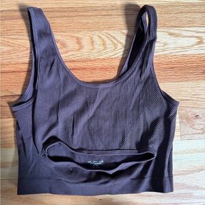 Urban Outfitters Ribbed Dark Brown Sports Bra/ Crop top